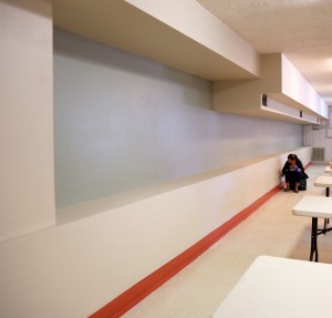 Gone is the bead board following installation of new drywall and paint. Future plans call for a renovated ceiling, new flooring and maybe even a new kitchen. Photo by Frank X. Moraga / AmigosNAZ