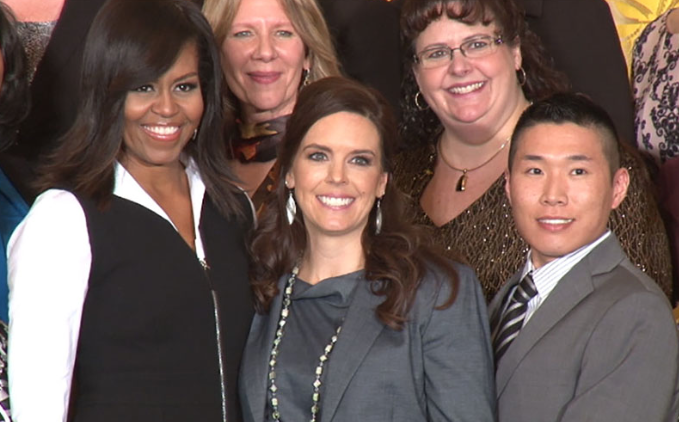 Flagstaff counselor honored at White House as counselor of the year. Photo courtesy Cronkite News